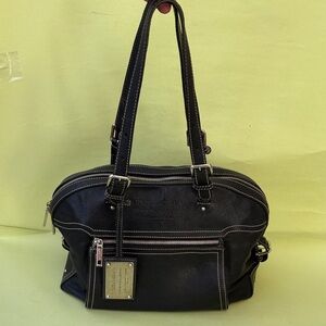 Vintage Dolce & Gabbana Black Leather Via San Damiano,7 - Milano Italia Tote Bag